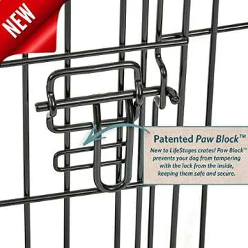 MidWest Homes for Pets Dog Crate | Life Stages 36' Folding Metal Divider Panel, Floor Protecting Feet, Leak-Proof Pan 36L x 23W 25H Inches, Intermediate Breed, Black