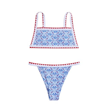 SOLY HUX Floral Micro Bikini: High Cut Thong Two-Piece for Summer