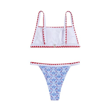 SOLY HUX Floral Micro Bikini High Cut Thong Summer Swimwear