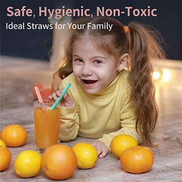 Reusable straw, DIOZO 12 Set Silicone Drinking Straws for 30oz and 20oz Tumblers Reusable Silicone Straws BPA Free Extra Long with Cleaning Brushes- Straight- 9mm diameter