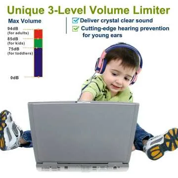 Safe Volume Limit Kids Headphones for Girls - Pink