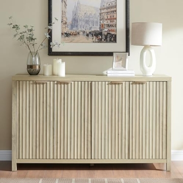 OAKHAM HOME Oxford Fluted Storage Cabinet for Stylish Storage