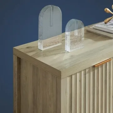 OAKHAM HOME Oxford Fluted Storage Cabinet for Stylish Storage