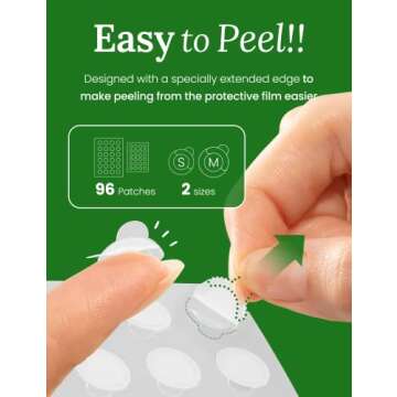 Troubless Invisible Pimple Spot Patch - 96 Ultra Thin Acne Patches - Easy Peel - 2 Sizes