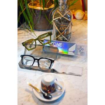 VISOONE Enhanced Version Rectangle Chic Preppy Look Blue Light Blocking Glasses for Women Men RIVER-LIGHTER