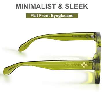 VISOONE Enhanced Version Rectangle Chic Preppy Look Blue Light Blocking Glasses for Women Men RIVER-LIGHTER