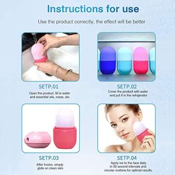 Ice Roller for Face,Reusable Ice Face Roller Skin Care Tools, Face Massage, Silicone Ice Mold for Face Beauty