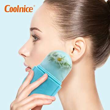 Ice Roller for Face,Reusable Ice Face Roller Skin Care Tools, Face Massage, Silicone Ice Mold for Face Beauty
