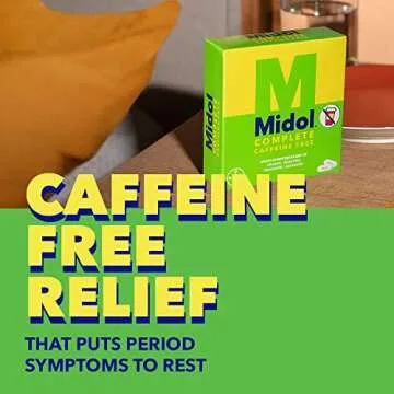 Midol Complete Caffeine Free Caplets 24ct: Midol Complete Caffeine Free Menstrual Pain Relief Caplets with Acetaminophen, Provides Headache Relief and Period Cramps Relief, 24 Count