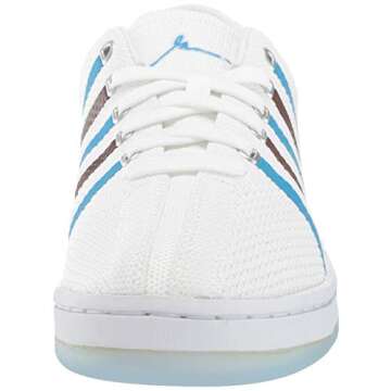 K-Swiss Men's Classic 88 Knit Clouds and Dirt Sneaker, White-Brown-Blue, 11 M US