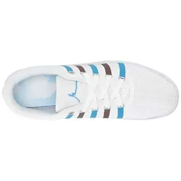 K-Swiss Men's Classic 88 Knit Clouds and Dirt Sneaker, White-Brown-Blue, 11 M US