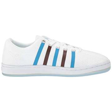 K-Swiss Men's Classic 88 Knit Clouds and Dirt Sneaker, White-Brown-Blue, 11 M US