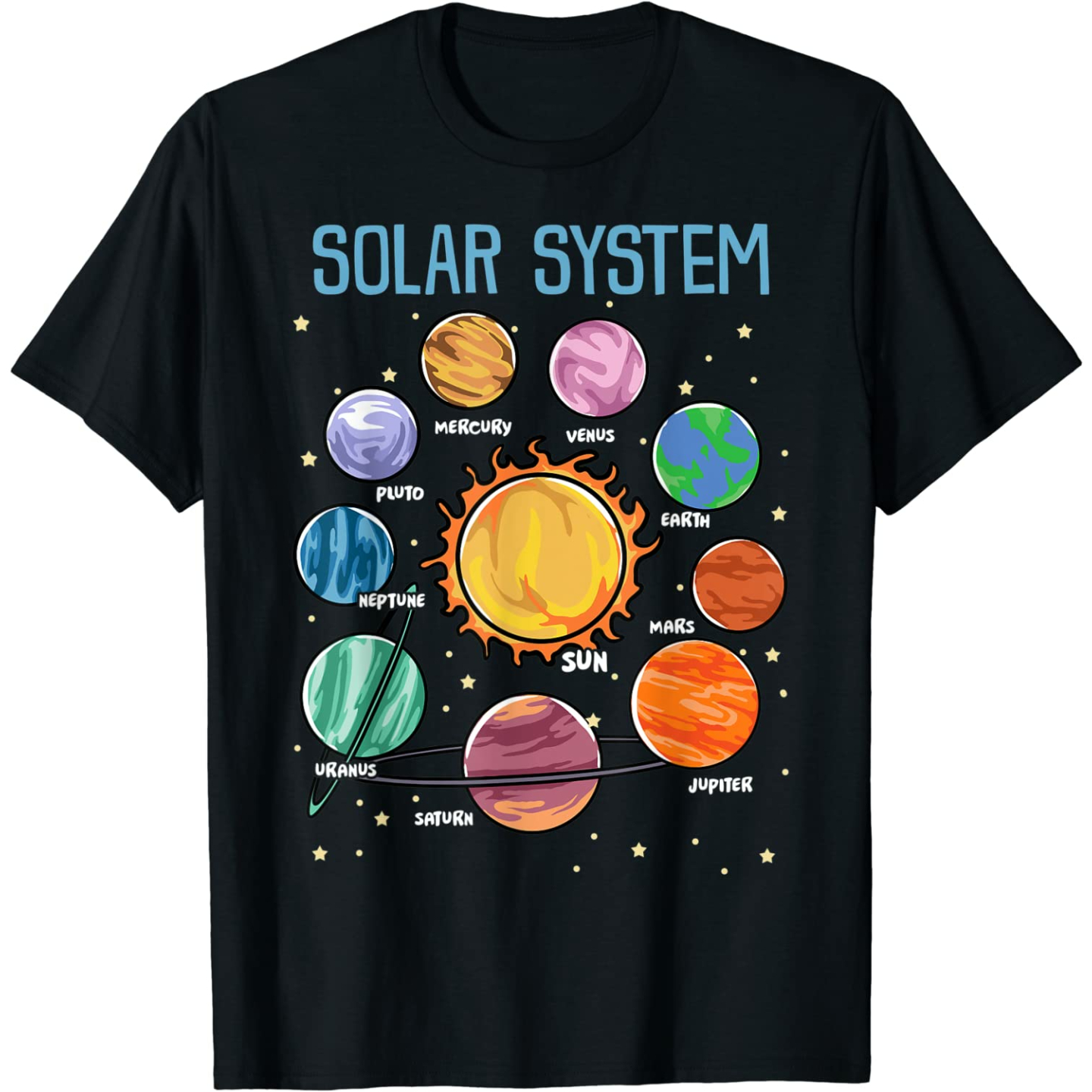 Solar System Planets Kids T-Shirt - STEM Space Fun