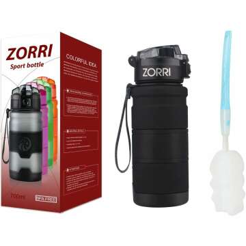 ZORRI Sports Water Bottle - BPA Free & Lightweight
