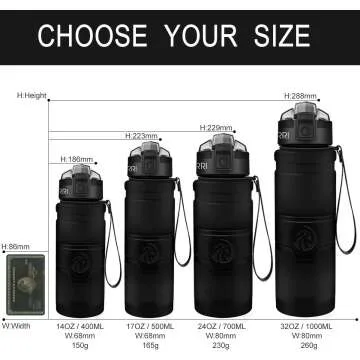 ZORRI Sports Water Bottle - BPA Free & Lightweight
