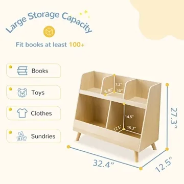 Curipeer Kids Bookshelf and Toy Organizer for Nurseries