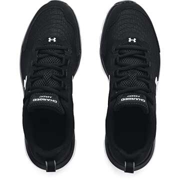 Under Armour Men's Charged Assert 9, Black (001)/White, 9 X-Wide US