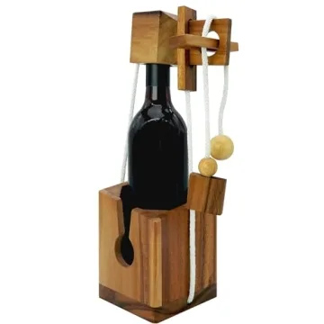 BSIRI Bottle Puzzle - Challenging 3D Wooden Bottle Holder and Bottle Lock Puzzle Games for Adults. F...