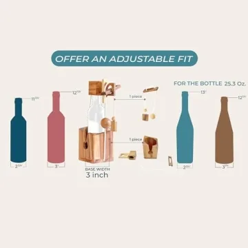 BSIRI Bottle Puzzle - Challenging 3D Wooden Bottle Holder and Bottle Lock Puzzle Games for Adults. Functional Bottle Storage, Ideal Bottle Lover Gifts, Fun Gifts, Game Night and Rustic Room Decor