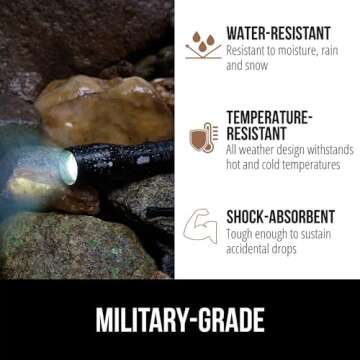 Gorilla Grip LED Tactical Flashlight - Ultra Bright & Compact