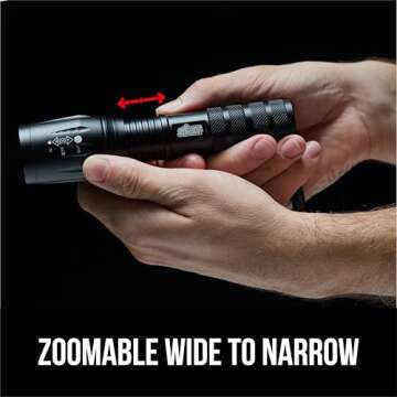 Gorilla Grip LED Tactical Flashlight - Ultra Bright & Compact