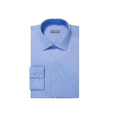 Van Heusen Men's Dress Shirt Regular Fit Ultra Wrinkle Free Flex Collar Stretch Solid, Blue Frost, 16"-16.5" Neck 32"-33" Sleeve