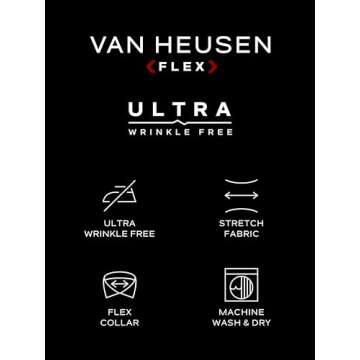 Van Heusen Men's Dress Shirt Regular Fit Ultra Wrinkle Free Flex Collar Stretch Solid, Blue Frost, 16"-16.5" Neck 32"-33" Sleeve