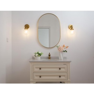 PERMO Vintage Industrial Wall Sconce Lighting Fixture with Mini 5.9" Round Clear Glass Globe Hand Blown Shade (Antique)