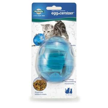 PetSafe FUNKitty Egg Cersizer - Cat Slow Feeder - Interactive Cat Meal Dispensing Toy - Great for Portion Control and Fast Eaters - Improve Digestion - Cat Enrichment and Exercise Toy