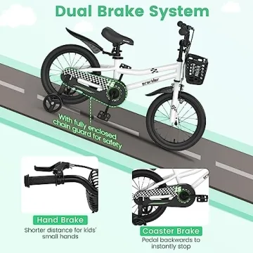 BABY JOY Kids Bike 16 Inch Safe for Boys Girls Ages 4-7