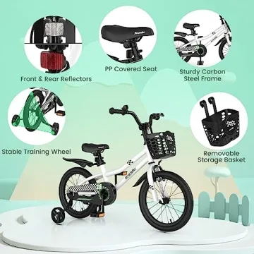 BABY JOY Kids Bike 16 Inch Safe for Boys Girls Ages 4-7