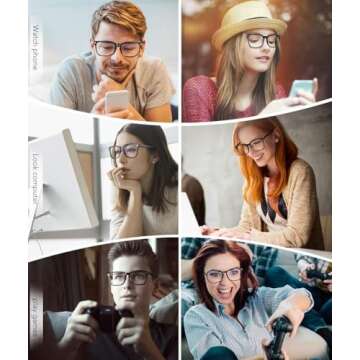 MEETSUN Blue Light Blocking Glasses Women Men, Anti Eye Strain Headache (Sleep Better),Computer Glas...