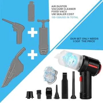 Meudeen Air Duster - Computer Vacuum Cleaner - for Keyboard Cleaning- Cordless Canned Air- Powerful - Energy-Efficient(Air-01)