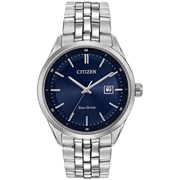 Citizen Men's Classic Addysen Eco-Drive Watch, 3-Hand Date, Sapphire Crystal, Stainless/ Blue Dial, ...