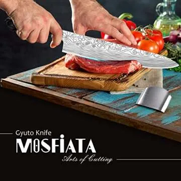 MOSFiATA Chef Knife 10 Inch Super Sharp Professional Kitchen Knife with Finger Guard in Gift Box, Ge...