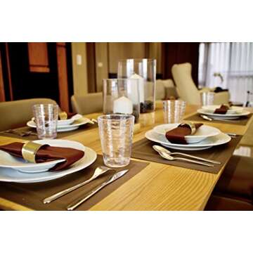 KLIFA- RIPPLE- 16 ounce, Set of 4, Acrylic Tumbler Drinking Glasses Cups, BPA-Free, Stackable Plastic Drinkware, Dishwasher Safe, Clear