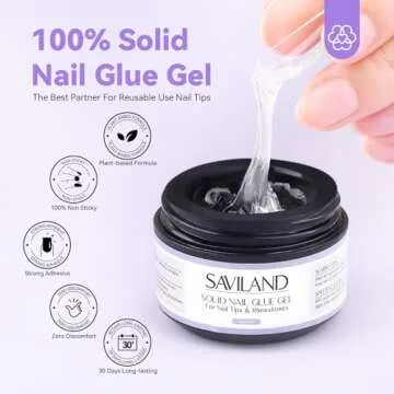 SAVILAND 30G Solid Nail Glue Gel for Press-On Nails