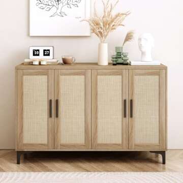 Stylish Rattan Sideboard Buffet Cabinet for Any Room