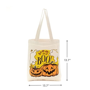 Hallmark 13" Halloween Tote Bag with Pumpkin & Ghost