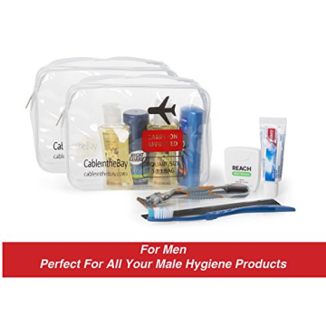 Cableinthebay TSA Approved Clear Toiletry Bag Set - Travel Essentials