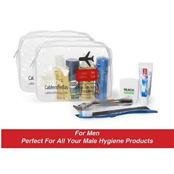 Cableinthebay TSA Approved Clear Toiletry Bag Set - Travel Essentials