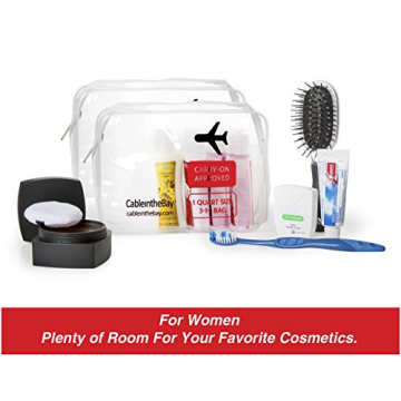 Cableinthebay TSA Approved Clear Toiletry Bag Set - Travel Essentials
