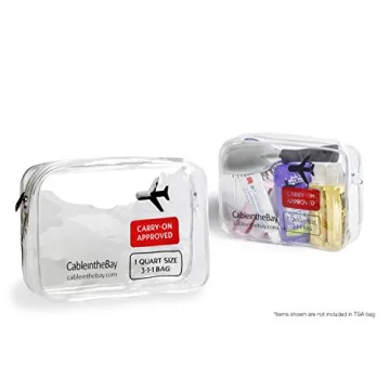 Cableinthebay TSA Approved Clear Toiletry Bag Set - Travel Essentials