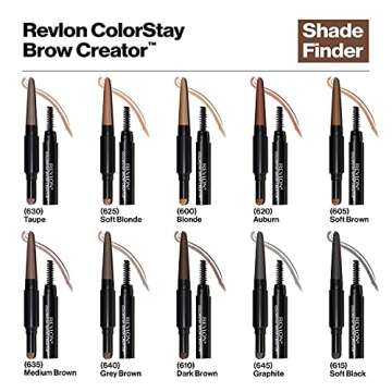 Revlon Eyebrow Pencil & Powder, ColorStay Brow Creator 2-in-1 Eye Makeup with Spoolie, Longwearing with Precision Tip, 610 Dark Brown, 0.23 Oz