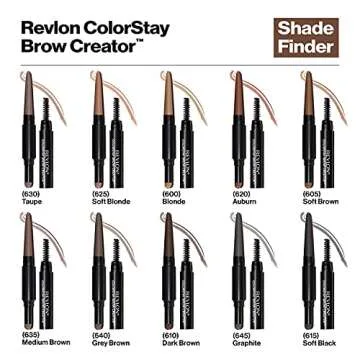 Revlon Eyebrow Pencil & Powder, ColorStay Brow Creator 2-in-1 Eye Makeup with Spoolie, Longwearing with Precision Tip, 610 Dark Brown, 0.23 Oz