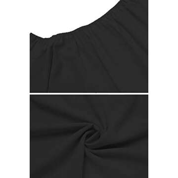 Bluetime Women Summer Off Shoulder Chiffon Blouse Ruffles Short Sleeves Tops Casual T Shirt (L, Black)