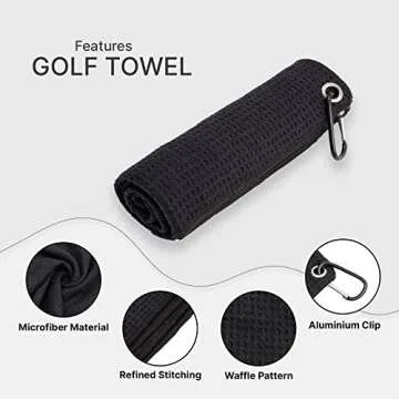 Hoverolf Golf Towel (16" X 16") with Golf Club Brush, Soft & Absorbent Microfiber Towel, Thick Trifo...