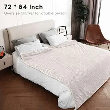 Electric Heated Blanket 72 x84 Inches Full Size with 12 Hours Auto-Off and 10 Heating Levels Heating Blanket with Soft Striple Fabric for Bedding - White