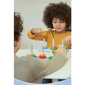 TANCH Hanoi Tower Puzzle All in One Logical Thinking Tower of Hanoi Brain Teaser Puzzle Stacking Boxes Game Toys for Kids and Adults 10 Rings