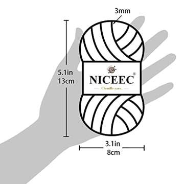 NICEEC Soft Chenille Yarn for Cozy Knitting Projects